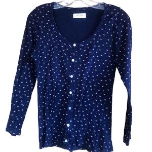 Scoopneck pointelle flora top